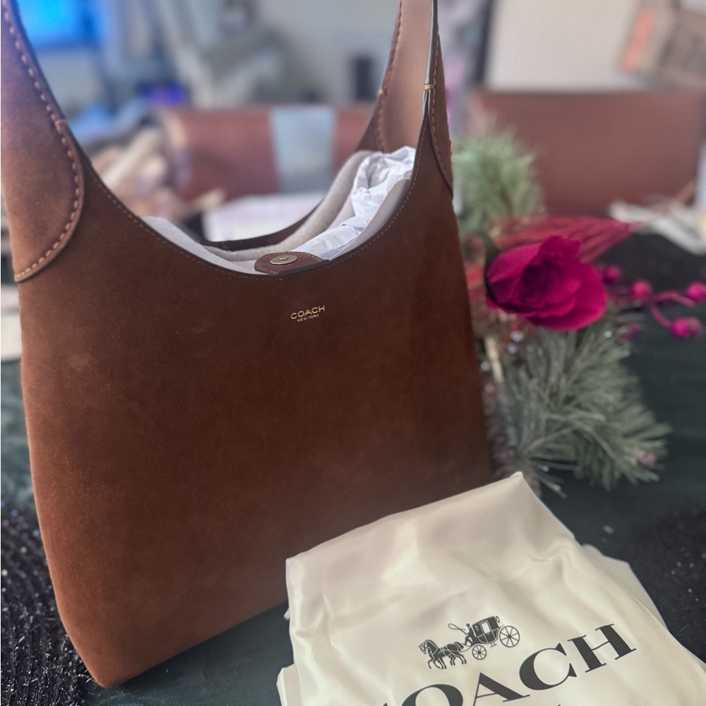 Coach Brooklyn Shoulder bag 28 Rich Brown Suede Shoulder Bag nwt and dust bag